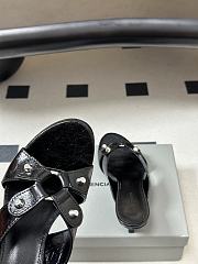 Balenciaga City Sandal in Black Arena Lambskin 70mm - 3
