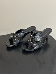 Balenciaga City Sandal in Black Arena Lambskin 70mm - 4