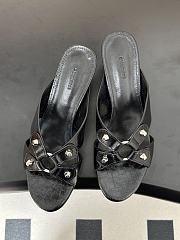 Balenciaga City Sandal in Black Arena Lambskin 70mm - 2