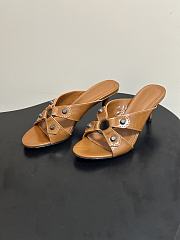 Balenciaga City Sandal in Brown Arena Lambskin 70mm - 6