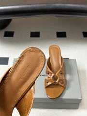 Balenciaga City Sandal in Brown Arena Lambskin 70mm - 3