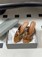 Balenciaga City Sandal in Brown Arena Lambskin 70mm - 2