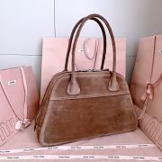 Miumiu Medium Vivant Suede Bag Brown 5BB196 - 40x24x13cm - 3