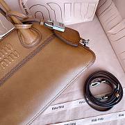 Miumiu Small Vivant Nappa Leather Bag Brown 5BB200 - 28x17x9.5cm - 5
