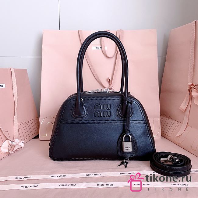 Miumiu Small Vivant Nappa Leather Bag Black 5BB200 - 28x17x9.5cm - 1