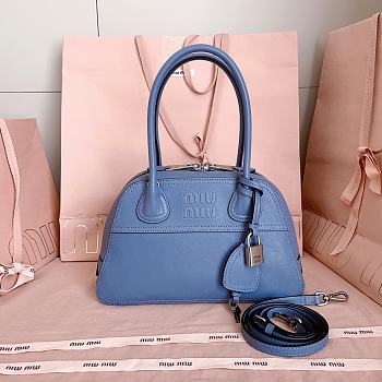 Miumiu Small Vivant Nappa Leather Bag Blue 5BB200 - 28x17x9.5cm