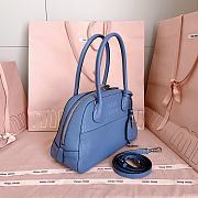 Miumiu Small Vivant Nappa Leather Bag Blue 5BB200 - 28x17x9.5cm - 4