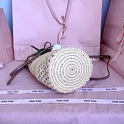 Miumiu Raffia Crochet Pouch Beige/Cognac 5BE104 - 22.5x14x14cm - 5