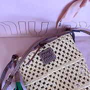 Miumiu Raffia Crochet Pouch Beige/Cognac 5BE104 - 22.5x14x14cm - 2