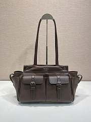 Prada Route Medium Leather Tote Bag Brown 1BG645 - 30x22x15cm - 1