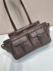 Prada Route Medium Leather Tote Bag Brown 1BG645 - 30x22x15cm - 5