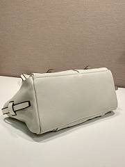 Prada Route Medium Leather Tote Bag White 1BG645 - 30x22x15cm - 5