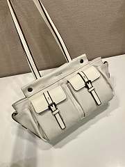 Prada Route Medium Leather Tote Bag White 1BG645 - 30x22x15cm - 4