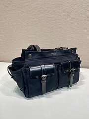 Prada Route Medium Canvas and Leather Tote Bag Black 1BG645 - 30x22x15cm - 5