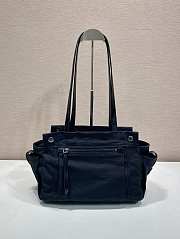 Prada Route Medium Canvas and Leather Tote Bag Black 1BG645 - 30x22x15cm - 4