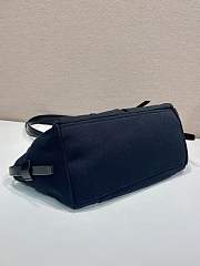 Prada Route Medium Canvas and Leather Tote Bag Black 1BG645 - 30x22x15cm - 3