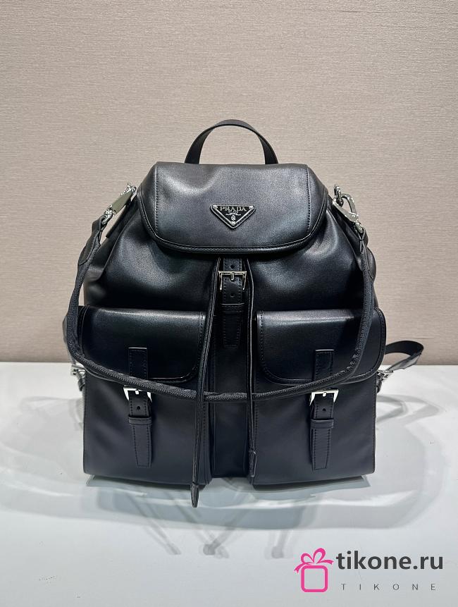 Prada Black Large Leather Backpack 2VZ110 - 39x34x15cm - 1