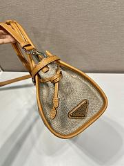 Prada Bonnie Medium Linen And Leather Handbag Rope/Natural 1BA426 - 32x15.5x12cm - 3