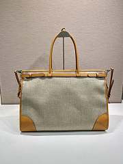 Prada Bonnie Large Linen And Leather Handbag Rope/Natural 1BA433 - 38x24x12cm - 2