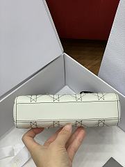 Dior Mini Lady D-Joy Bag White Macrocannage Calfskin with Contrasting Black Topstitching - 19x10.5x5.5cm - 4