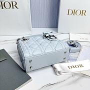Mini Lady Dior Bag with Chain Ice Blue Cannage Lambskin - 17x15x7cm - 6