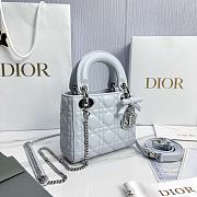 Mini Lady Dior Bag with Chain Ice Blue Cannage Lambskin - 17x15x7cm - 5