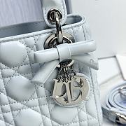 Mini Lady Dior Bag with Chain Ice Blue Cannage Lambskin - 17x15x7cm - 2