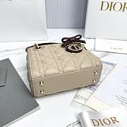 Dior Or Mini Lady Dior Bag with Chain Trench and Hermitage Cannage Lambskin - 17x15x7cm - 6