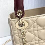 Dior Or Mini Lady Dior Bag with Chain Trench and Hermitage Cannage Lambskin - 17x15x7cm - 5