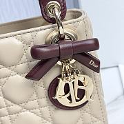 Dior Or Mini Lady Dior Bag with Chain Trench and Hermitage Cannage Lambskin - 17x15x7cm - 4