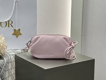 Dior Bow Pouch Rose Soupir Supple Lambskin - 20x11x8cm