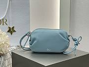 Dior Bow Pouch Bleu Tourmaline Supple Lambskin - 21x11.5x4.5cm - 5