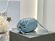 Dior Bow Pouch Bleu Tourmaline Supple Lambskin - 21x11.5x4.5cm - 3