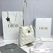Adiorable Mini Bucket Bag White Cannage Lambskin - 22x20x5.5cm - 6