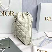 Adiorable Mini Bucket Bag White Cannage Lambskin - 22x20x5.5cm - 5