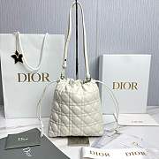 Adiorable Mini Bucket Bag White Cannage Lambskin - 22x20x5.5cm - 4