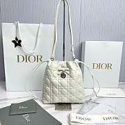 Adiorable Mini Bucket Bag White Cannage Lambskin - 22x20x5.5cm - 2