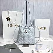 Adiorable Mini Bucket Bag Ice Blue Cannage Lambskin - 22x20x5.5cm - 1