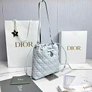 Adiorable Mini Bucket Bag Ice Blue Cannage Lambskin - 22x20x5.5cm - 2