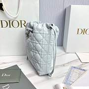 Adiorable Mini Bucket Bag Ice Blue Cannage Lambskin - 22x20x5.5cm - 3