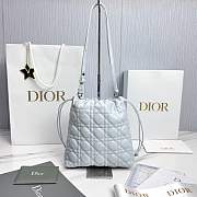 Adiorable Mini Bucket Bag Ice Blue Cannage Lambskin - 22x20x5.5cm - 4