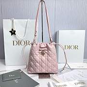 Adiorable Mini Bucket Bag Soupir Pink Cannage Lambskin - 22x20x5.5cm - 1