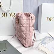 Adiorable Mini Bucket Bag Soupir Pink Cannage Lambskin - 22x20x5.5cm - 6