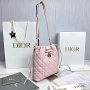 Adiorable Mini Bucket Bag Soupir Pink Cannage Lambskin - 22x20x5.5cm - 5