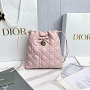 Adiorable Mini Bucket Bag Soupir Pink Cannage Lambskin - 22x20x5.5cm - 3