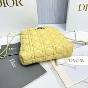 Adiorable Mini Bucket Bag Yellow Cannage Lambskin - 22x20x5.5cm - 6