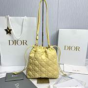 Adiorable Mini Bucket Bag Yellow Cannage Lambskin - 22x20x5.5cm - 4