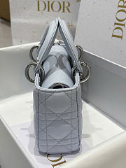 Mini Lady D-Joy Bag Ice Blue Cannage Lambskin - 19x10.5x5.5cm - 2