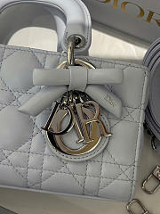 Mini Lady D-Joy Bag Ice Blue Cannage Lambskin - 19x10.5x5.5cm - 5