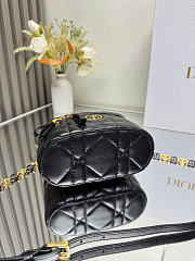 Dior Caro Mini Vanity Case Black Macrocannage Lambskin - 16.5x10x8.5cm - 5
